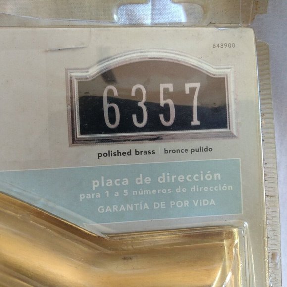 New Polished Brass Perfect Home Address Plaque 1-5 Numbers - Picture 3 of 7